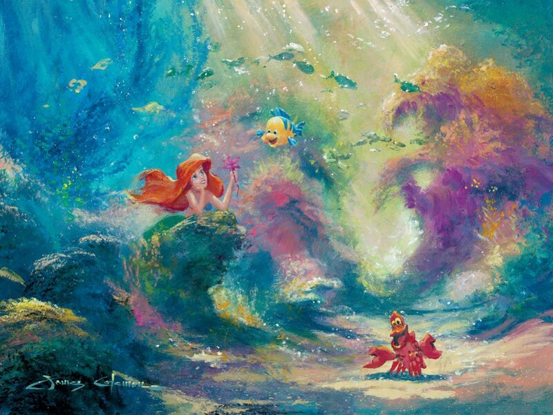 Mermaid with Fish and Crab — Blue
