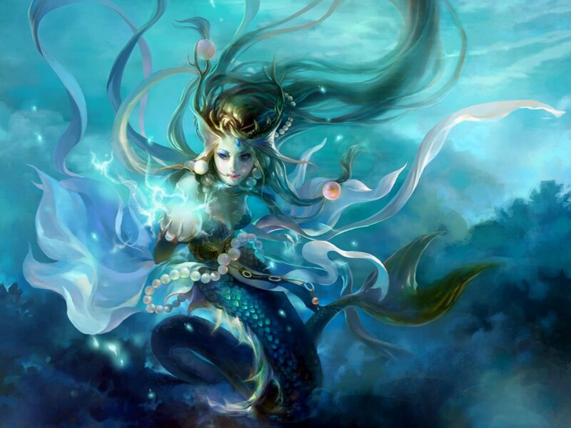 Mermaid with Glowing Hand