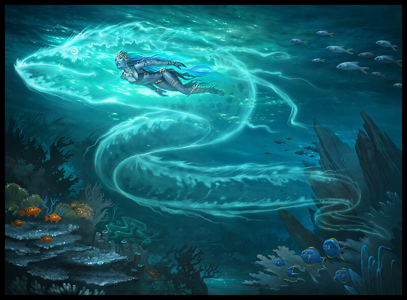 Mermaid with Glowing Serpent