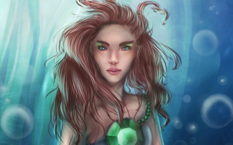 Mermaid with Green Gem