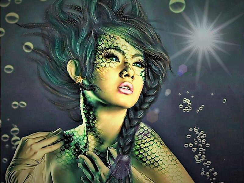 Mermaid with Green Scales