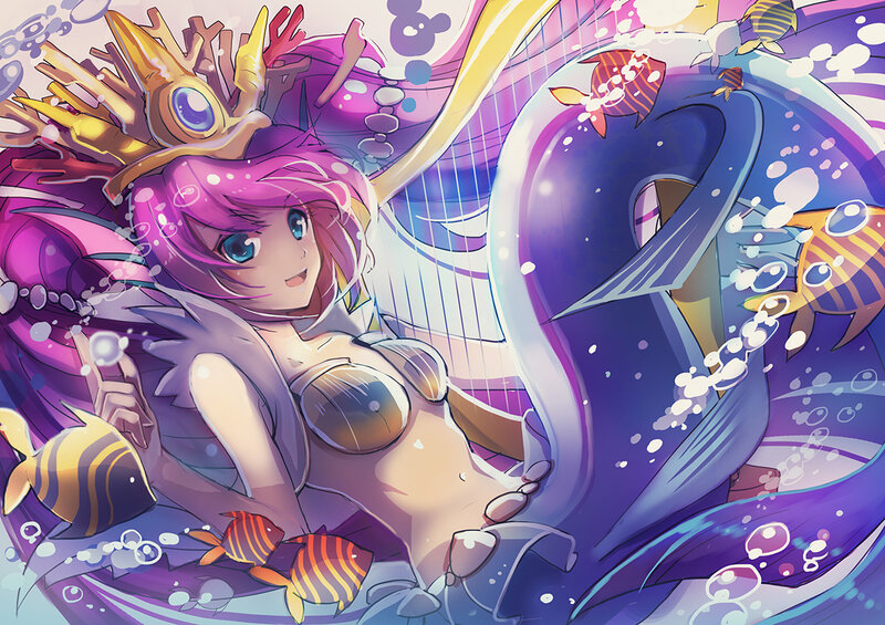 Mermaid with Harp — Purple