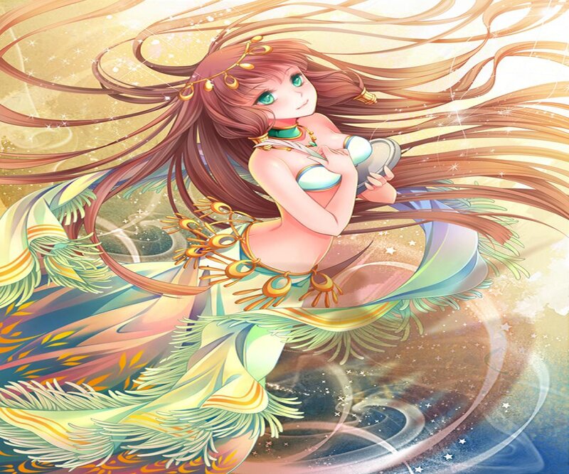 Mermaid with Long Hair — Gold