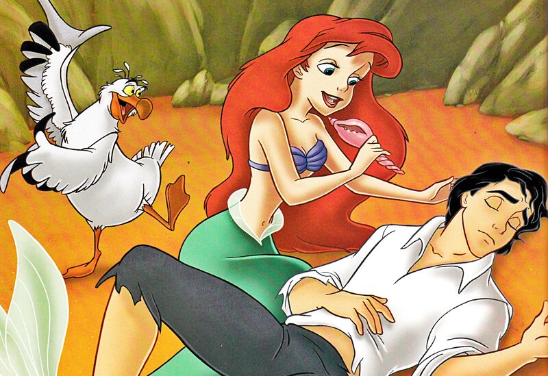 Mermaid with Man and Bird