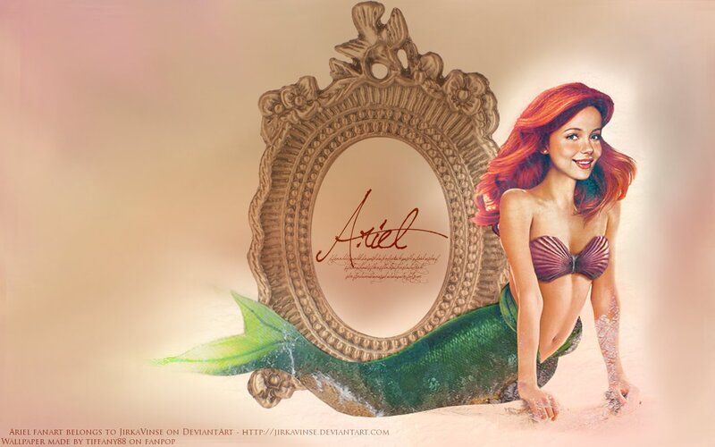 Mermaid with Red Hair — Green, Serene, Digital Art