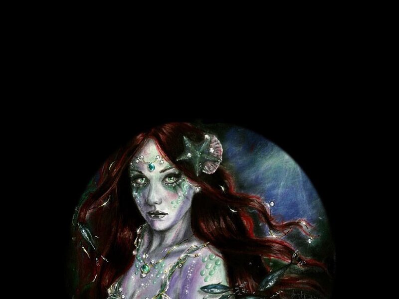 Mermaid with Red Hair — Purple