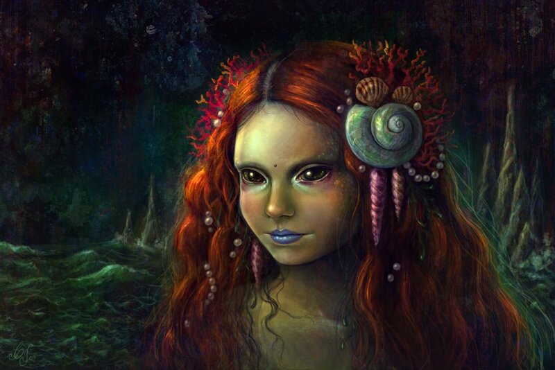 mermaid with seashell crown