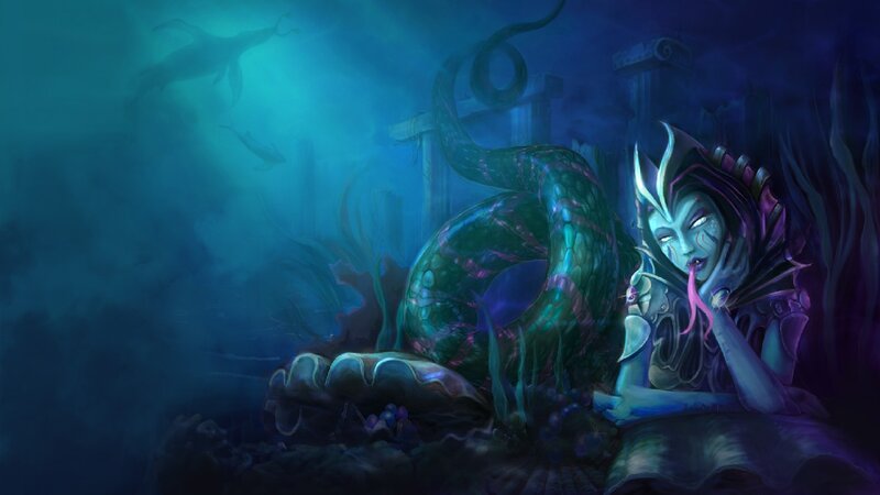 Mermaid with Serpent — Blue
