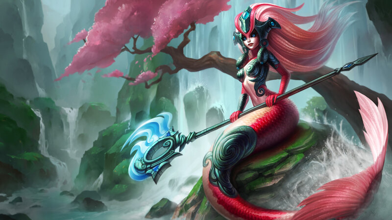 Mermaid with Spear — Pink