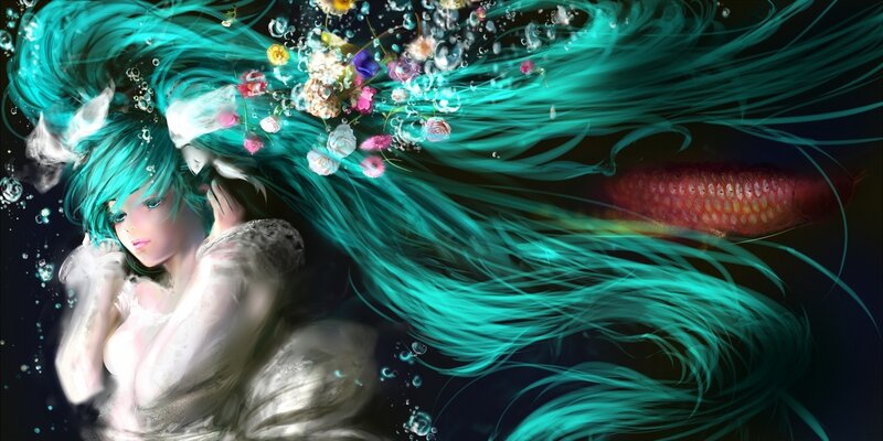 mermaid with turquoise hair