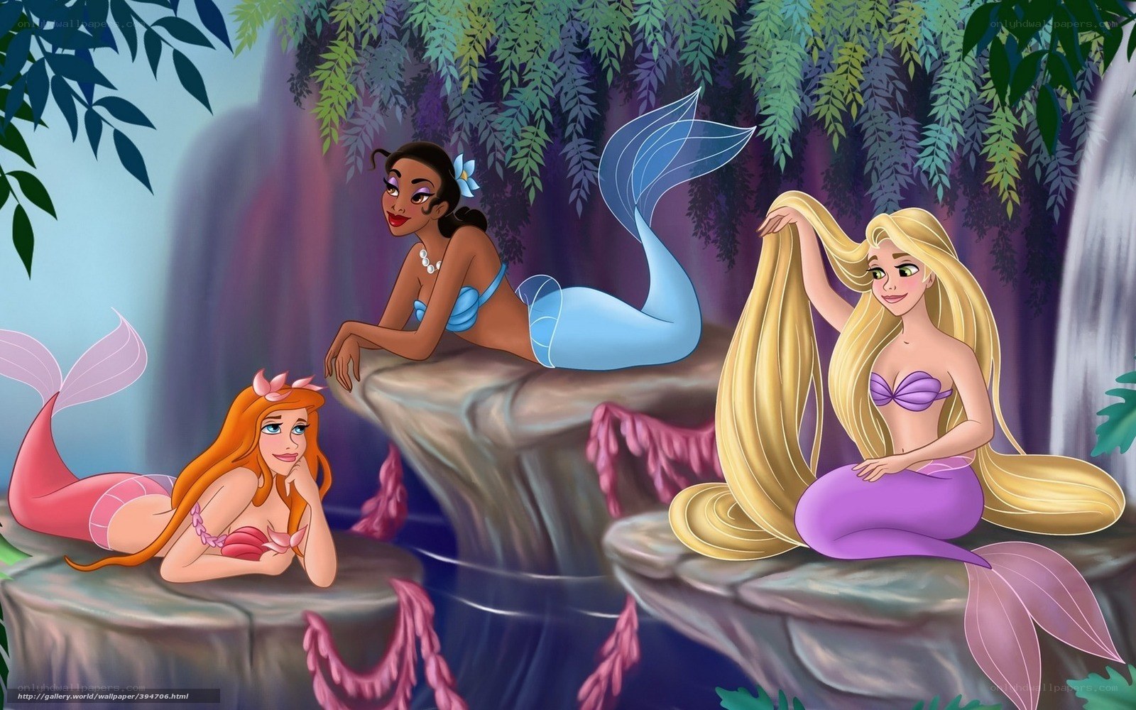 mermaids in a jungle pool