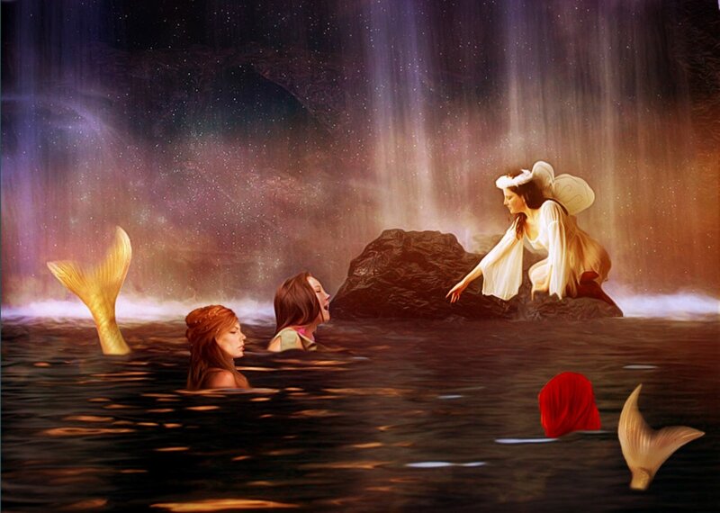 Mermaids in Water — Purple