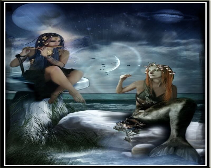 Mermaids on a Beach