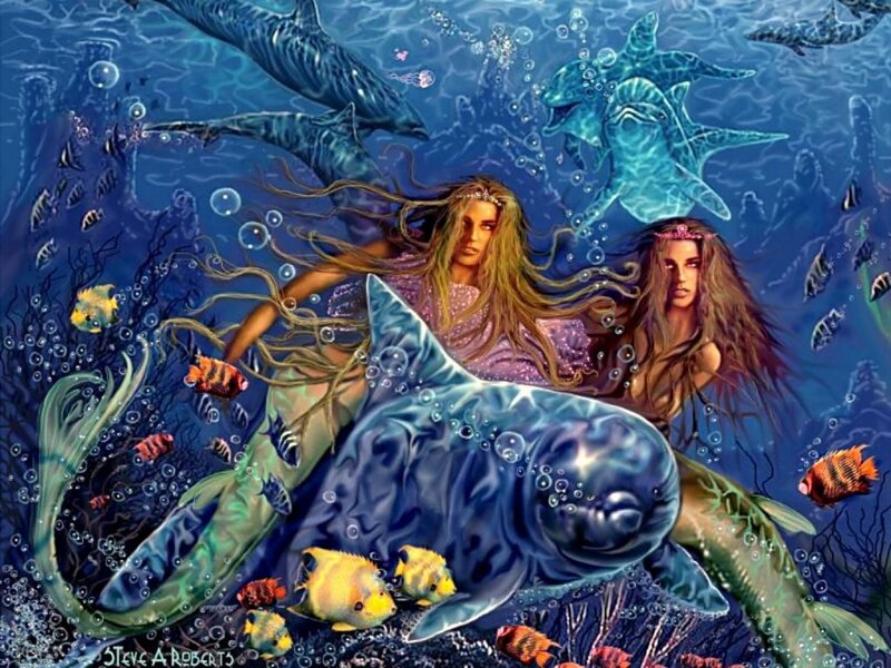 Mermaids with Dolphins