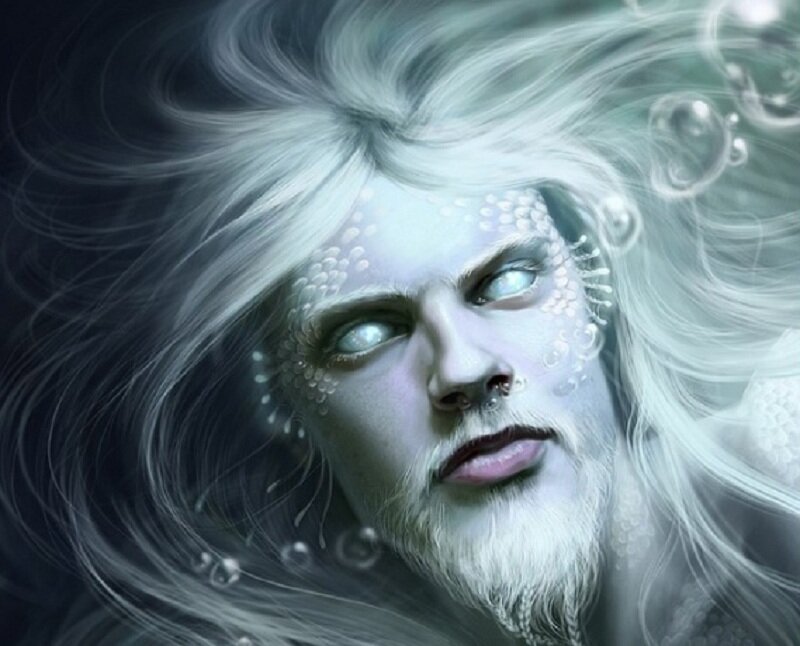 merman with white hair