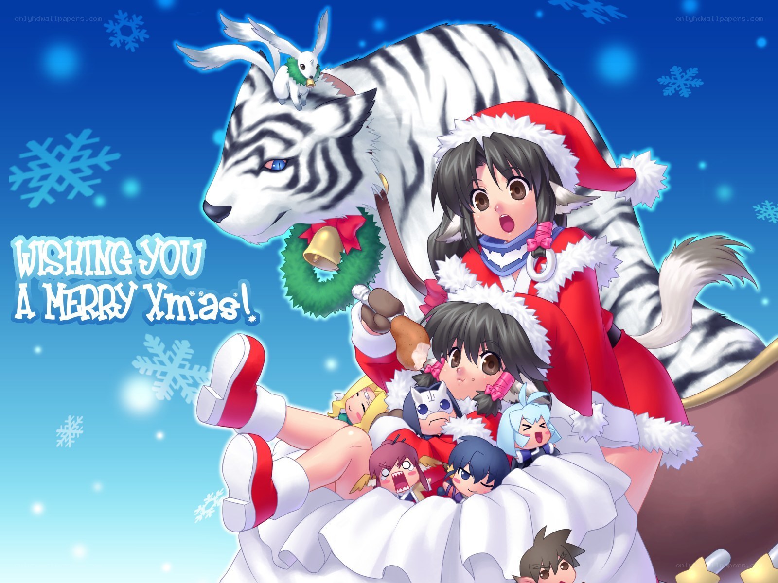 Merry Christmas anime characters