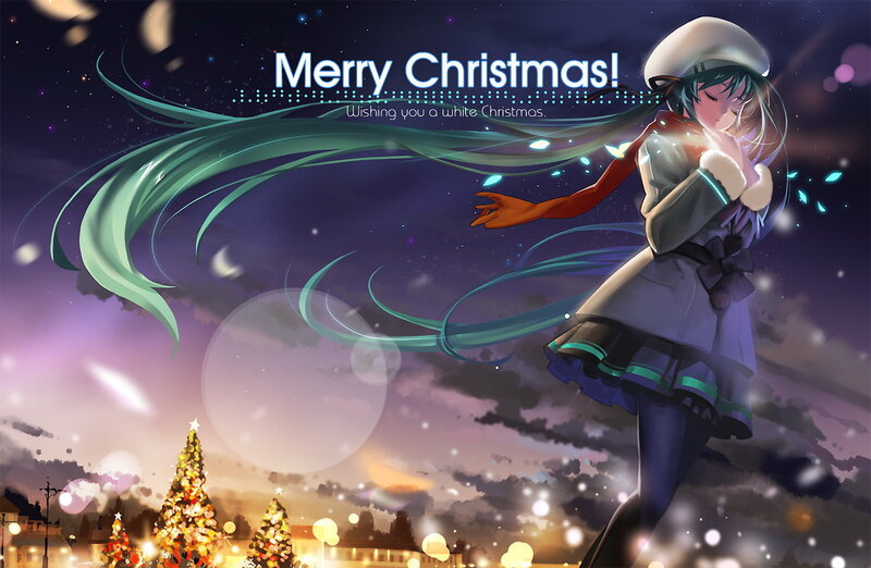 Merry Christmas anime girl