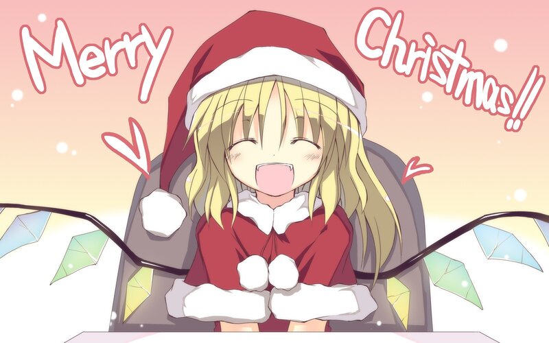 Merry Christmas anime girl