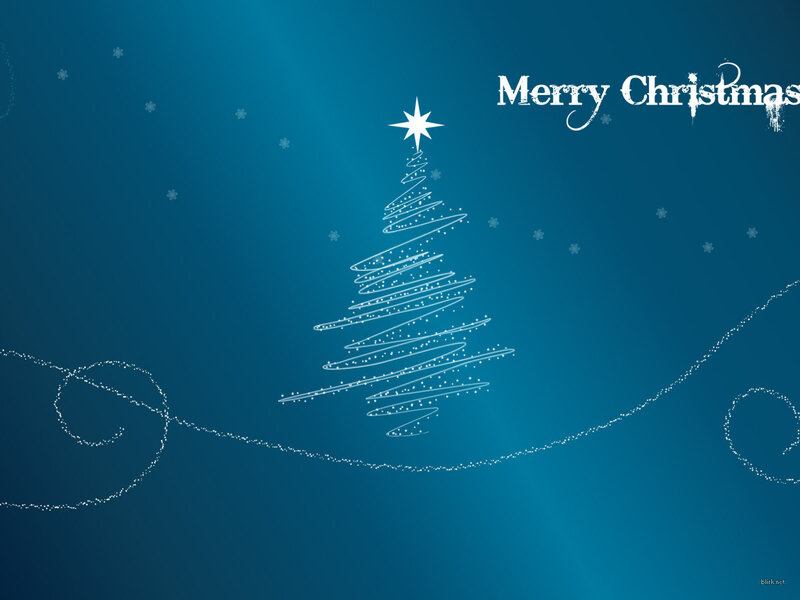 Merry Christmas blue background