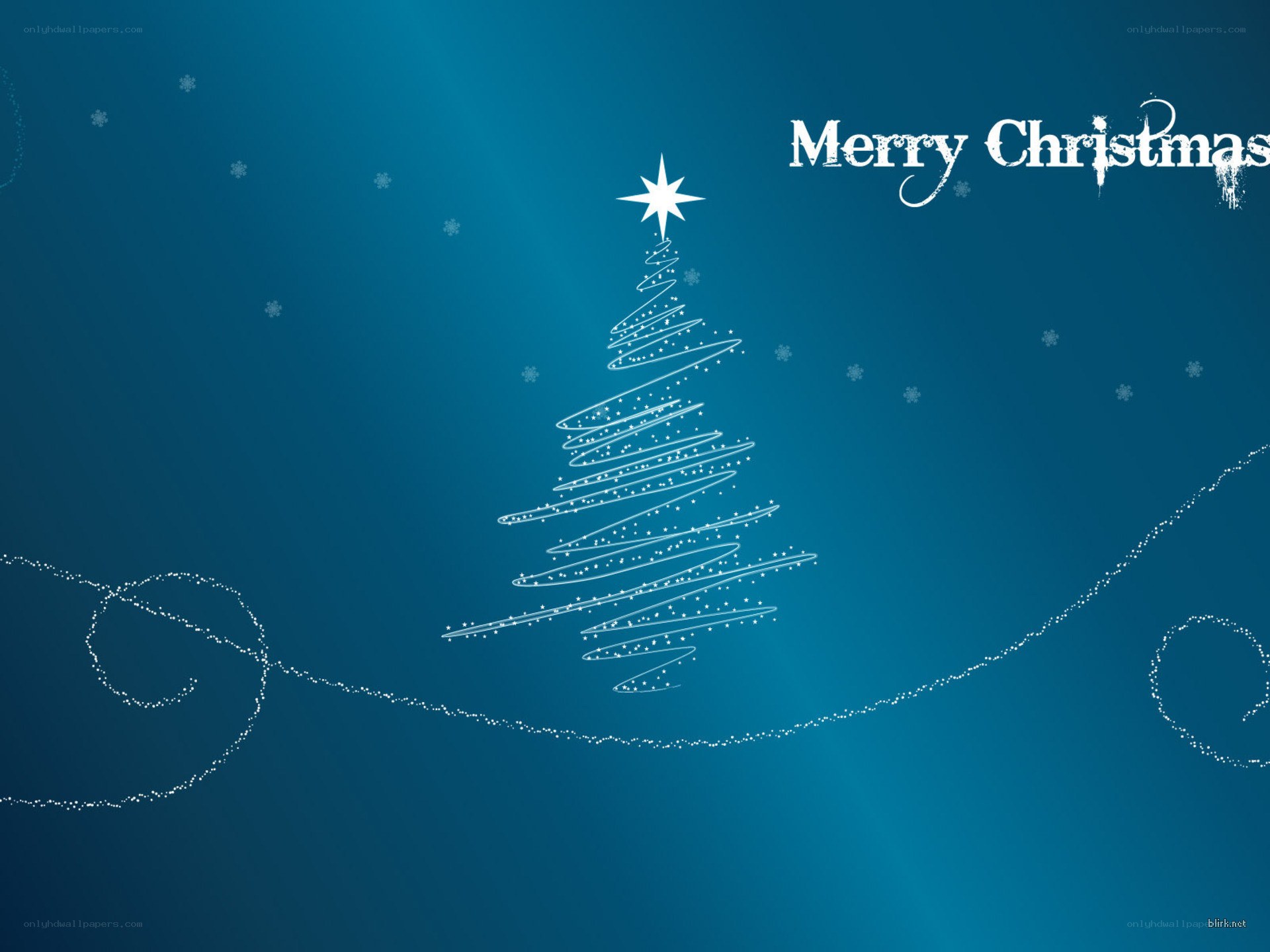 Merry Christmas blue background