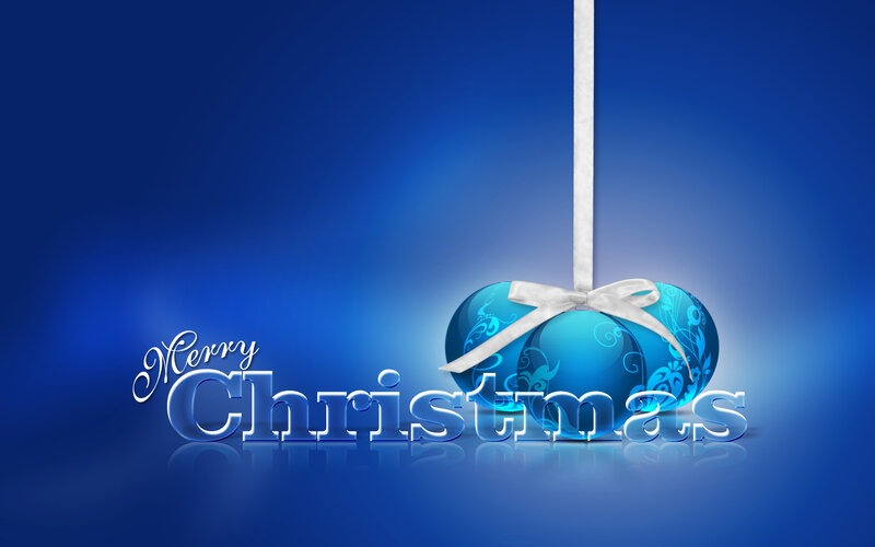 Merry Christmas blue ornament