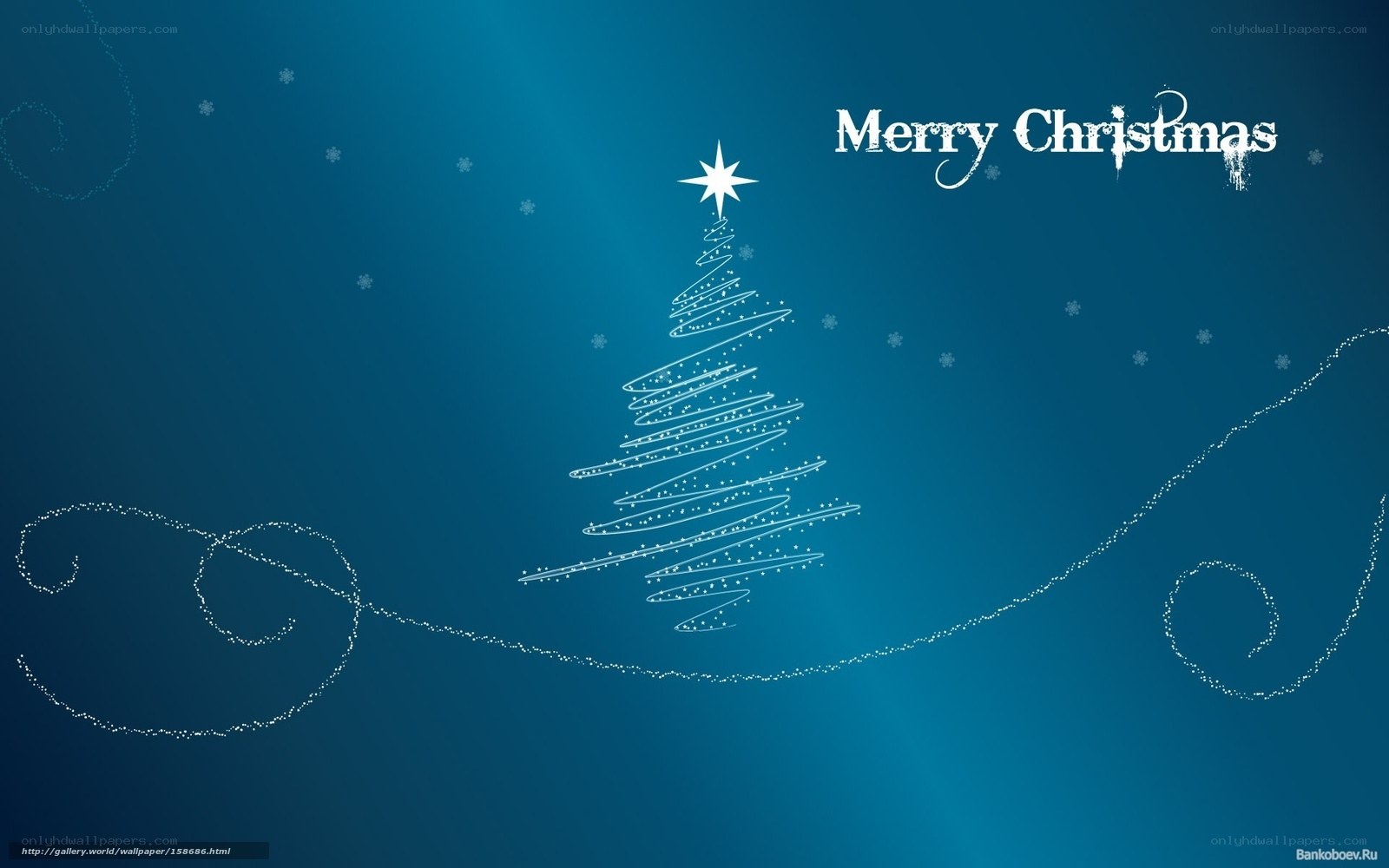 Merry Christmas blue wallpaper