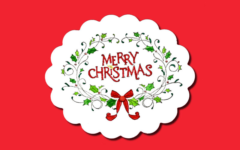 Merry Christmas Card — Red, Festive