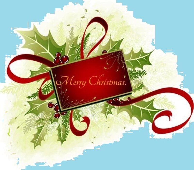 Merry Christmas Card — Red, Festive, Winter, Illustration