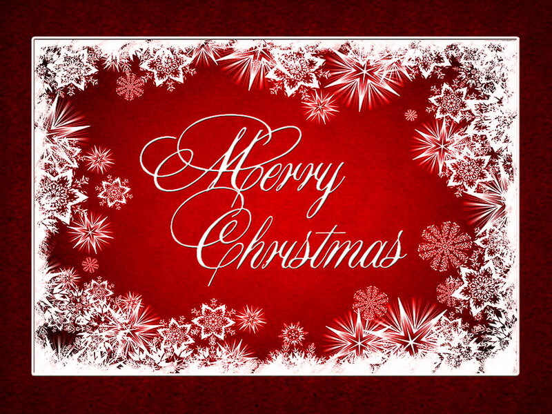 Merry Christmas Card — Red, Festive, Winter