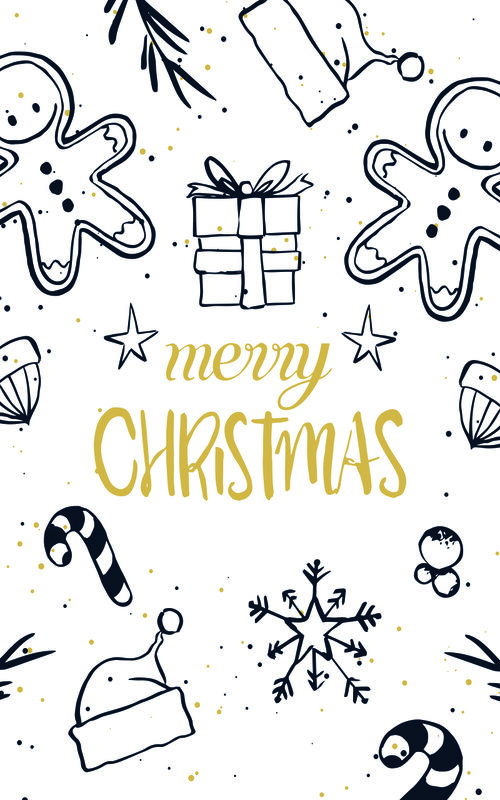 Merry Christmas Card — White