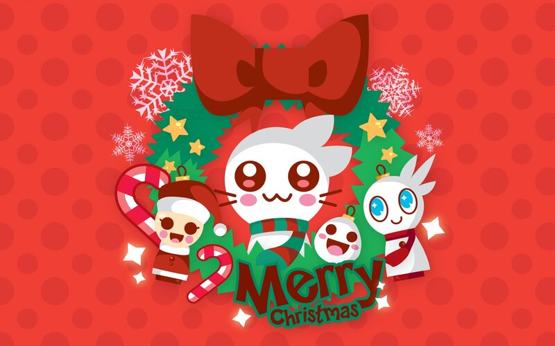 Merry Christmas cartoon characters