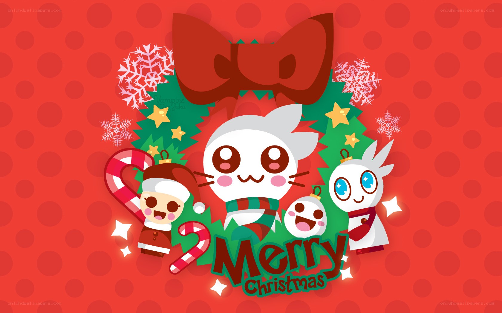 Merry Christmas cartoon characters