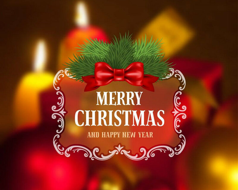 Merry Christmas Greeting — Red, Festive, Winter, Illustration
