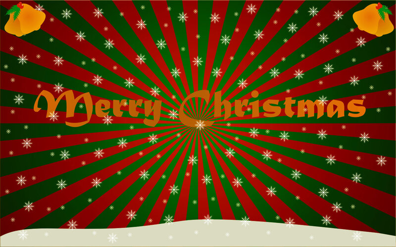 Merry Christmas Greeting — Red, Festive, Winter, Vector Art