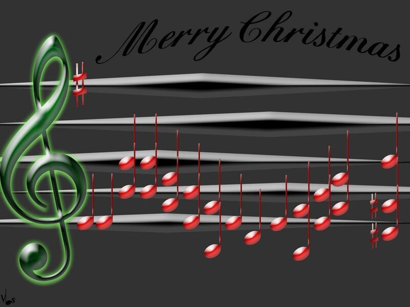 Merry Christmas music notes