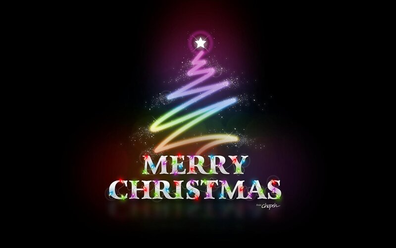 Merry Christmas neon tree