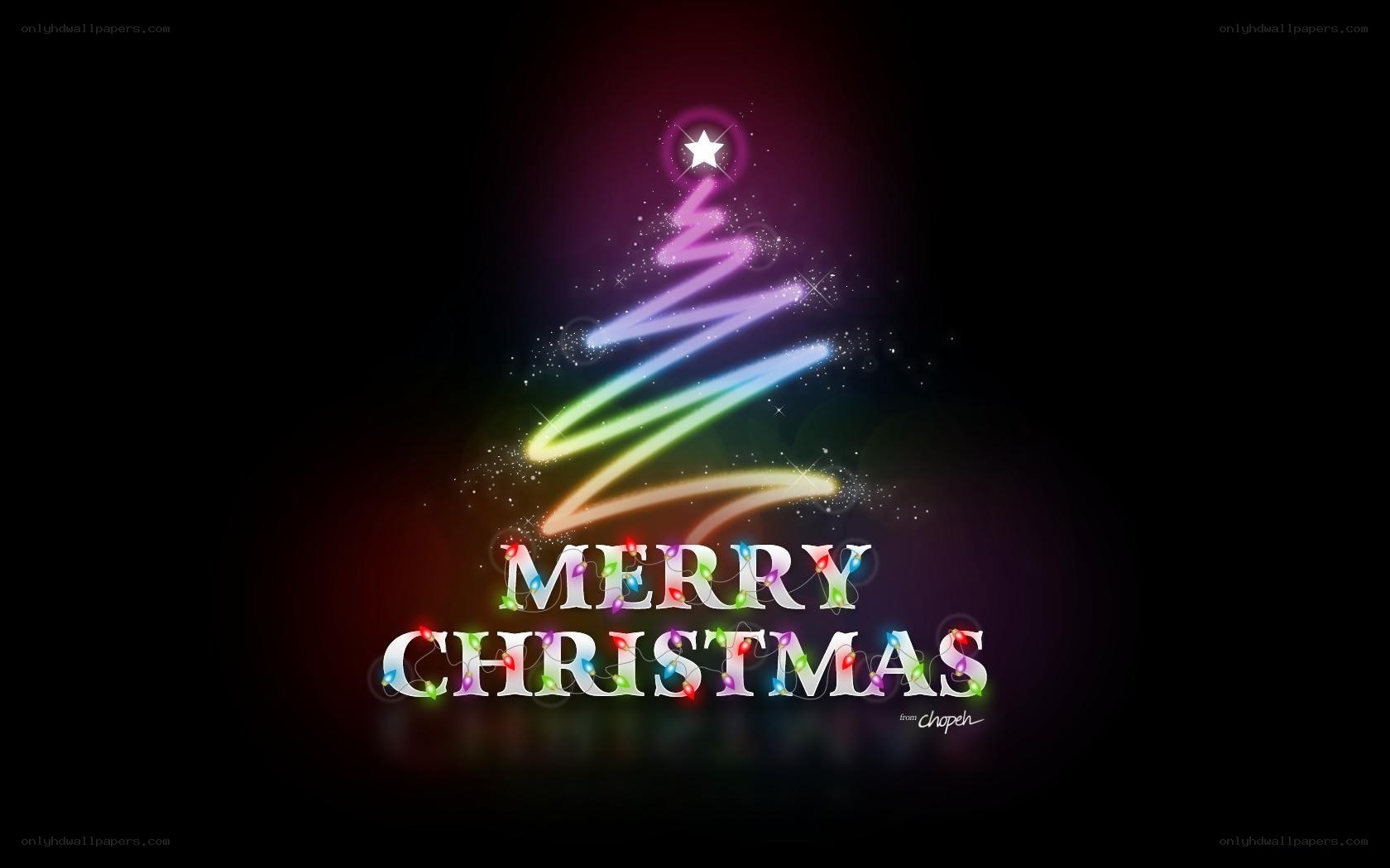 Merry Christmas neon tree
