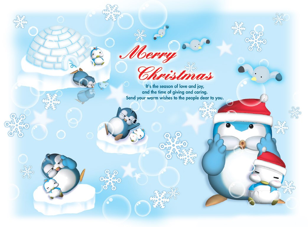 Merry Christmas penguin card