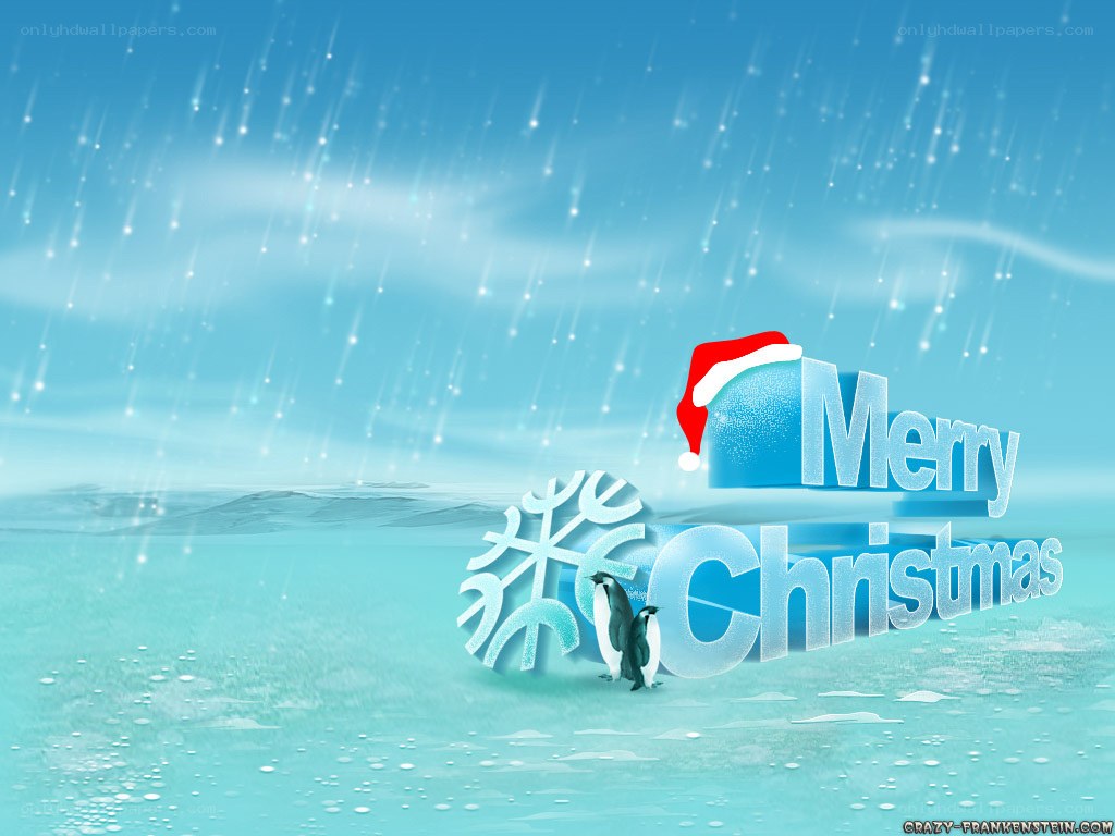 Merry Christmas penguin scene