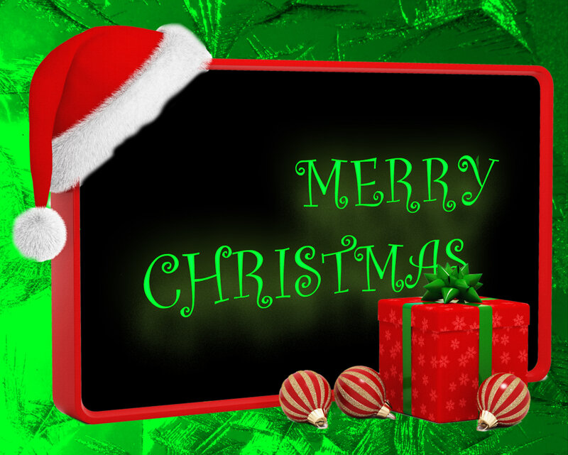 Merry Christmas Sign — Green