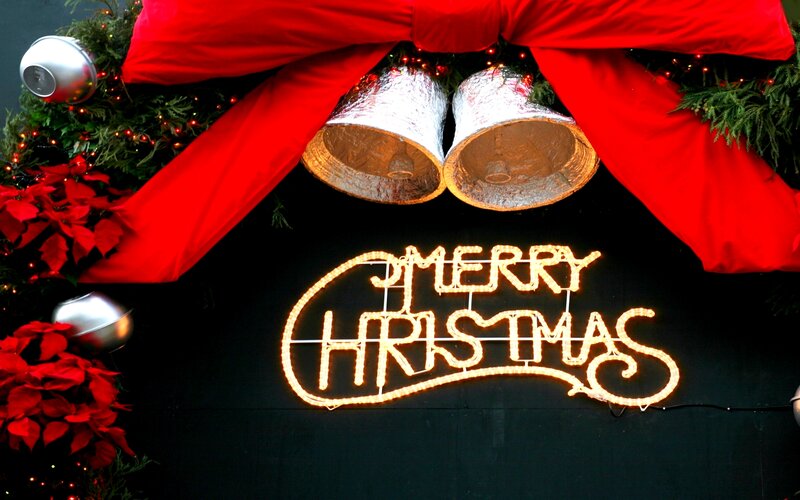 Merry Christmas Sign — Red, Festive