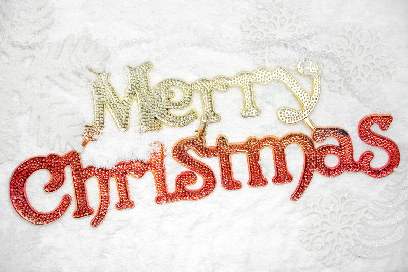 Merry Christmas Sign — Red, Festive, Winter