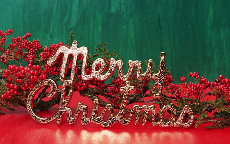 Merry Christmas Sign — Red