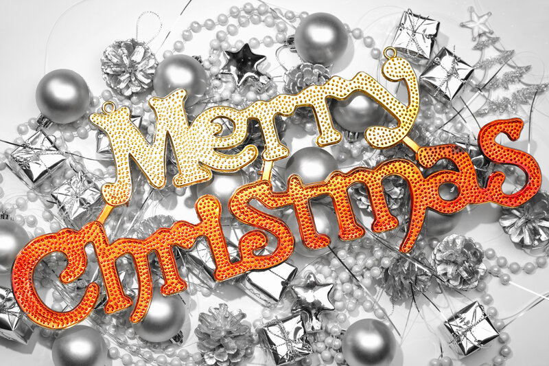 Merry Christmas Sign — Silver