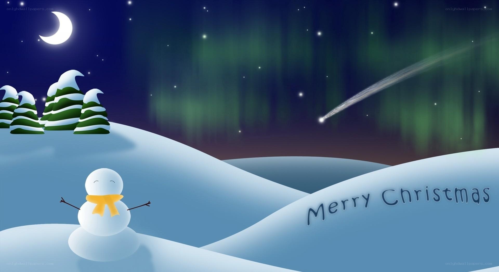Merry Christmas snow scene