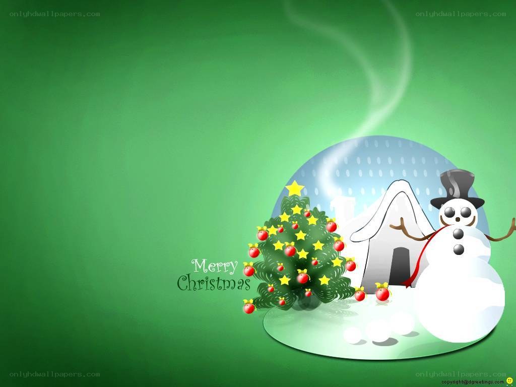 Merry Christmas snowman scene