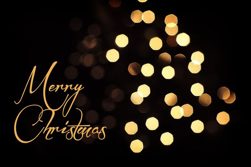Merry Christmas Text — Black, Festive