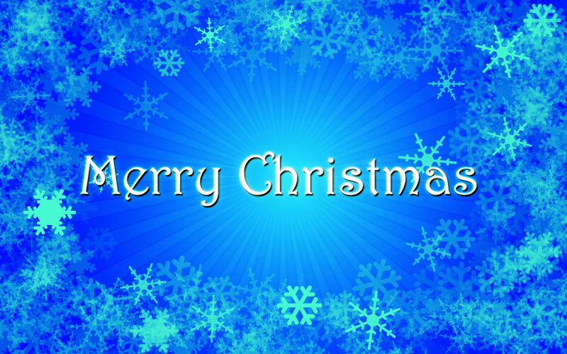 Merry Christmas Text — Blue, Festive, Winter