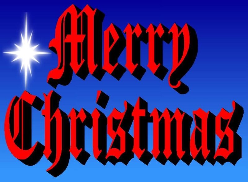 Merry Christmas Text — Blue