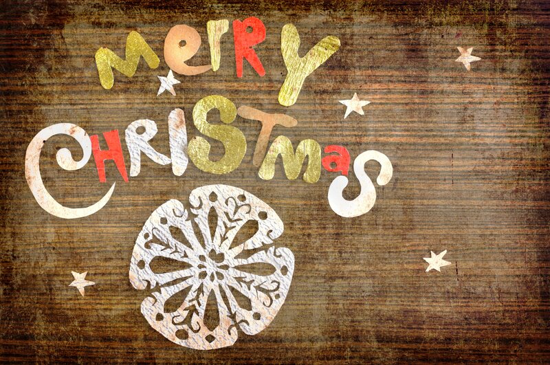 Merry Christmas Text — Brown, Festive, Winter